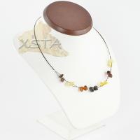 Damla Kehribar Gümüş Kolye H098
