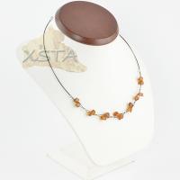 Damla Kehribar Gümüş Kolye H106